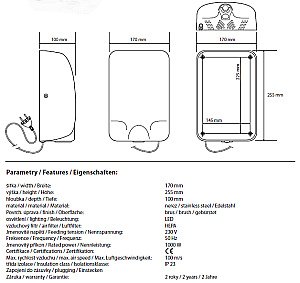 Автоматическая сушилка для рук Bemeta Hotel 924224155 купить в интернет-магазине сантехники Sanbest