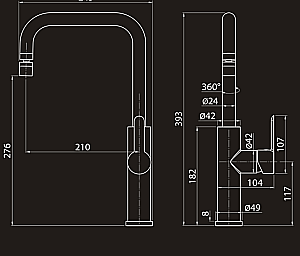Смеситель для кухни Elghansa KITCHEN 56A1498 купить в интернет-магазине сантехники Sanbest