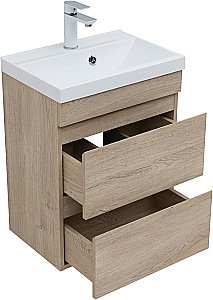 Тумба с раковиной Aquanet Нота New 334196 50 дуб светлый для ванной в интернет-магазине Sanbest