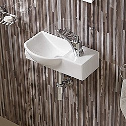 Раковина подвесная WW AISBACH 7940 GL-WT R глянцевая белая правая купить в интернет-магазине сантехники Sanbest