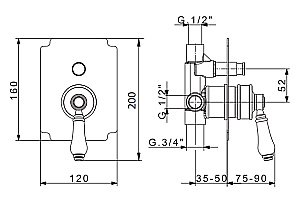 Смеситель для душа Migliore Ermitage ML.ERM-7072.BI золото купить в интернет-магазине сантехники Sanbest