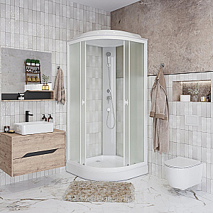 Душевая кабина Niagara Promo P100/13/MT 100х100 стекло матовойпрофиль белый купить в интернет-магазине Sanbest