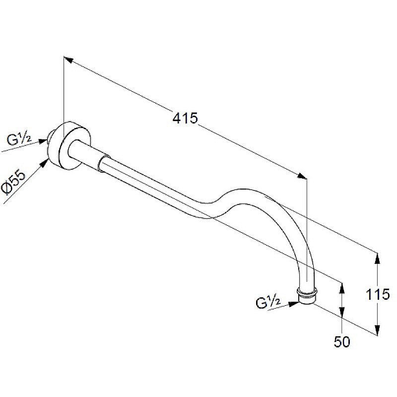 Держатель верхнего душа Kludi 1926 2751445 золото купить в интернет-магазине сантехники Sanbest