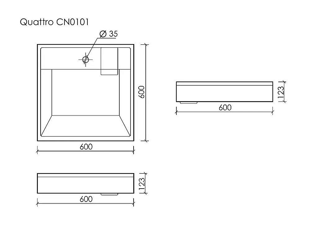 Раковина Ceramica Nova Quattro CN0101 белая купить в интернет-магазине Sanbest