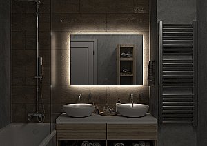 Зеркало с LED-подсветкой Misty НЕМБУС 100x70 ореол в ванную от интернет-магазине сантехники Sanbest
