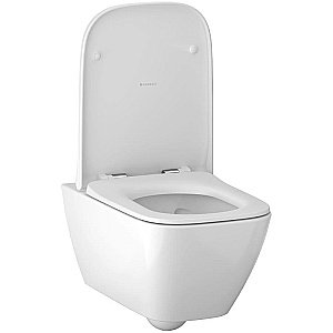 Унитаз подвесной Geberit Smyle Square 500.683.00.2 белый глянцевый, безободковый, с сиденьем микролифт купить в интернет-магазине Sanbest