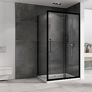 Душевой уголок ABBER Schwarzer Diamant AG30150BH-S75B 150x75 стекло прозрачное/профиль черный купить в интернет-магазине Sanbest
