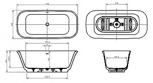 Ванна акриловая BelBagno DUE 170х80 купить в интернет-магазине Sanbest