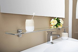 Полка стеклянная De Aqua Токката 258168 120 хром купить в интернет-магазине сантехники Sanbest