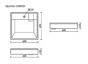 Раковина Ceramica Nova Quattro CN0101 белая купить в интернет-магазине Sanbest