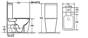 Унитаз-компакт Grossman Style GR-4472S безободковый, с крышкой микролифт, с бачком, белый купить в интернет-магазине Sanbest