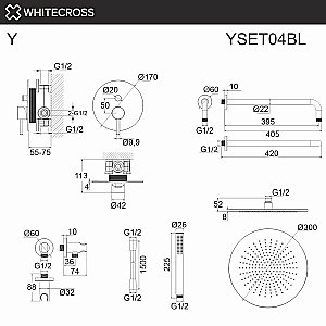 Душевая система WhiteCross Y YSET04BL черная матовая купить в интернет-магазине сантехники Sanbest