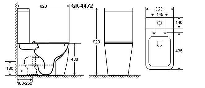 Унитаз-компакт Grossman Style GR-4472S безободковый, с крышкой микролифт, с бачком, белый купить в интернет-магазине Sanbest