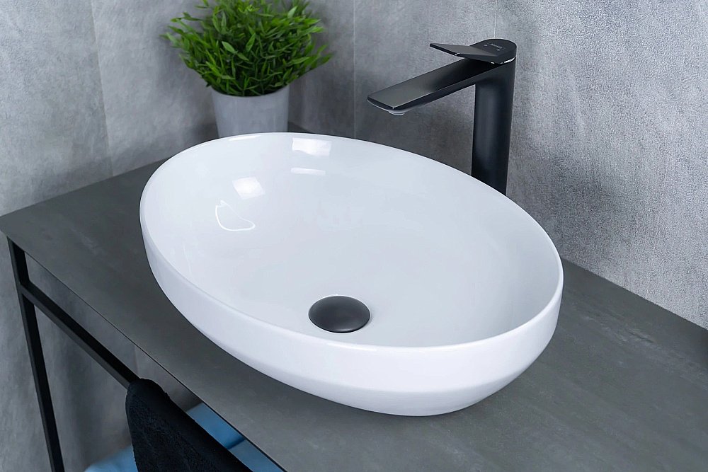 Раковина накладная Gid Lago 50 D1469 51196 белая купить в интернет-магазине Sanbest