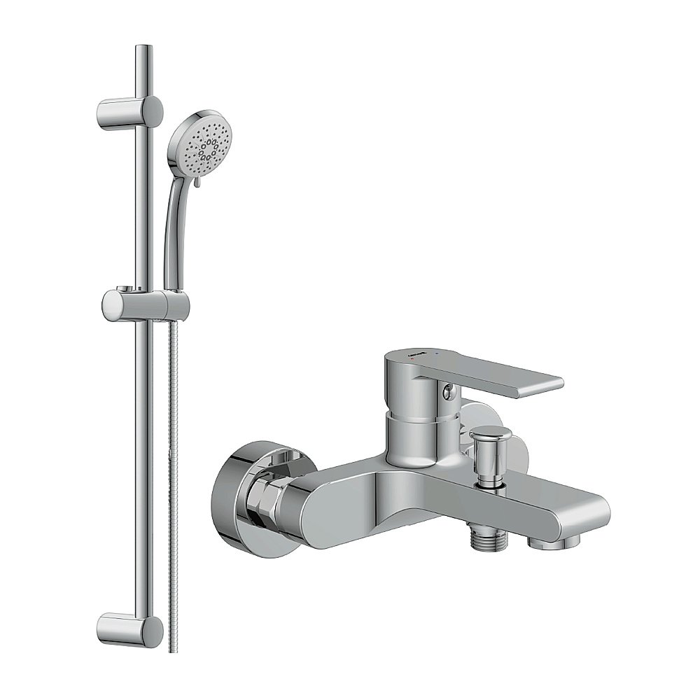 Смеситель для ванны Cersanit BRASKO с душевым гарнитуром VIBE 64513 купить в интернет-магазине сантехники Sanbest