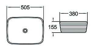 Раковина накладная SantiLine 50,5 SL-1060 белая купить в интернет-магазине Sanbest