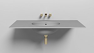 Раковина врезная снизу столешницы Salini MAREA 12 1101209MF 54,5 из искусственного камня S-Stone, матовая, цвет по RAL полностью купить в интернет-магазине Sanbest