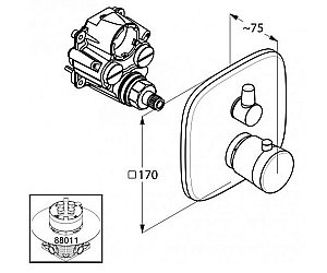 Термостат для душа Kludi Ambienta 538300575 купить в интернет-магазине сантехники Sanbest