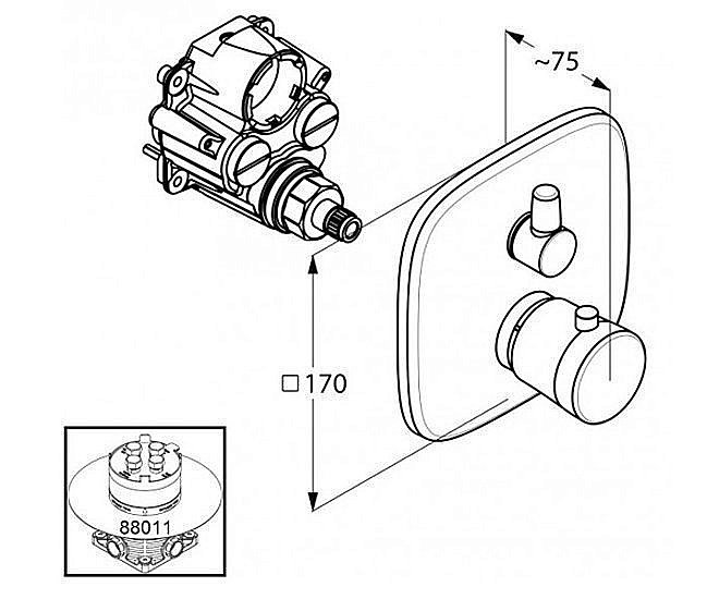 Термостат для душа Kludi Ambienta 538300575 купить в интернет-магазине сантехники Sanbest