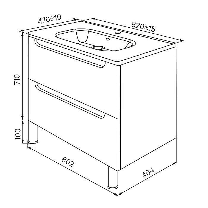 Тумба с раковиной Iddis Edifice EDI80WFi95K 80 белая для ванной в интернет-магазине Sanbest