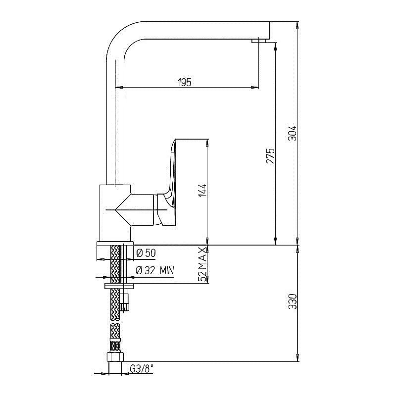 Смеситель для кухни PAINI Nove 09CR5721 хром купить в интернет-магазине сантехники Sanbest