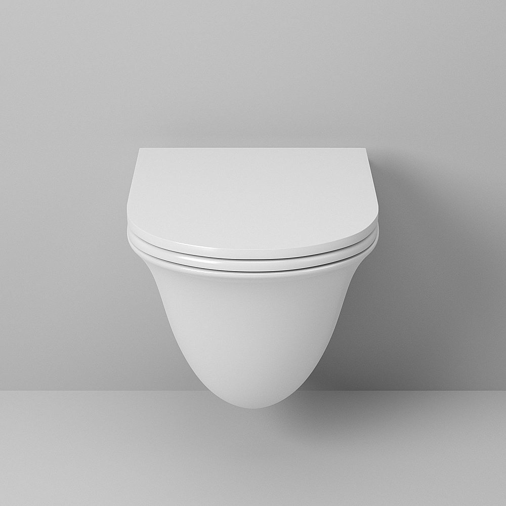 Унитаз подвесной Grossman GR-4412S безободковый, с крышкой микролифт, белый глянцевый купить в интернет-магазине Sanbest