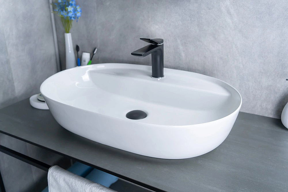 Раковина накладная Gid Lago 61 D1346 51194 белая купить в интернет-магазине Sanbest