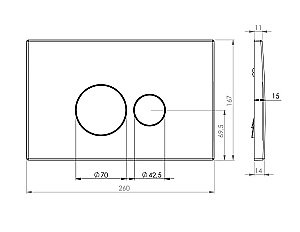 Кнопка для инсталляции D&K Venice DB1029025 черная матовая купить в интернет-магазине сантехники Sanbest