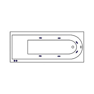 Ванна акриловая Excellent Aurum HYDRO WAEX.AUR18.HYDRO.CR 180x80 белая с гидромассажем купить в интернет-магазине Sanbest