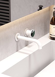 Смеситель для раковины Bronze de Luxe OMG! 9007W-G белый/зеленый купить в интернет-магазине сантехники Sanbest