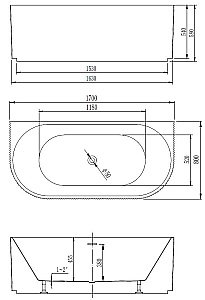 Ванна акриловая Vincea VBT-4291-1700 170x80 белый купить в интернет-магазине Sanbest