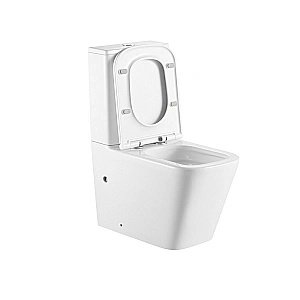 Унитаз-компакт Abber Rechteck AC1210T белый, с крышкой микролифт, с бачком, безободковый, слив-торнадо купить в интернет-магазине Sanbest