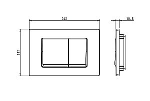 Кнопка для инсталляции Aquatek Small TDI-0000006 хром матовая (клавиши квадратные) для INS-0000018 купить в интернет-магазине сантехники Sanbest