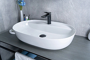 Раковина накладная Gid Lago 61 D1346 51194 белая купить в интернет-магазине Sanbest