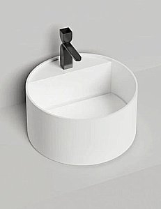 Раковина накладная Salini Armonia Round Top 02 130422TM 45 из искусственного камня S-Stone, белая матовая купить в интернет-магазине Sanbest