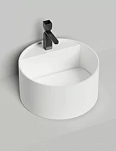 Раковина накладная Salini Armonia Round Top 02 130422TM 45 из искусственного камня S-Stone, белая матовая купить в интернет-магазине Sanbest