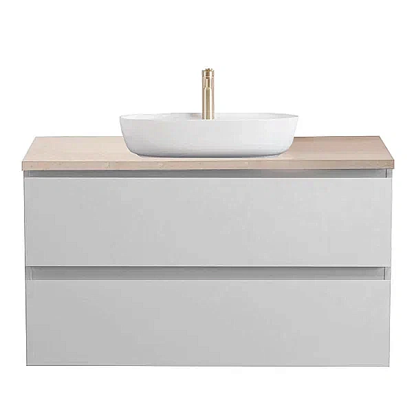 Тумба с раковиной и столешницей BelBagno KRAFT 100 KRAFT100BO-KEPMCO-1346-SET белая матовая для ванной в интернет-магазине Sanbest