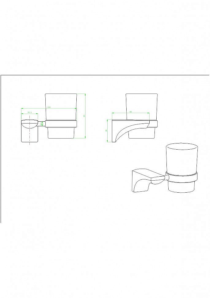 Стакан для зубных щеток CeramaLux Monelli 70002 черный матовый купить в интернет-магазине сантехники Sanbest