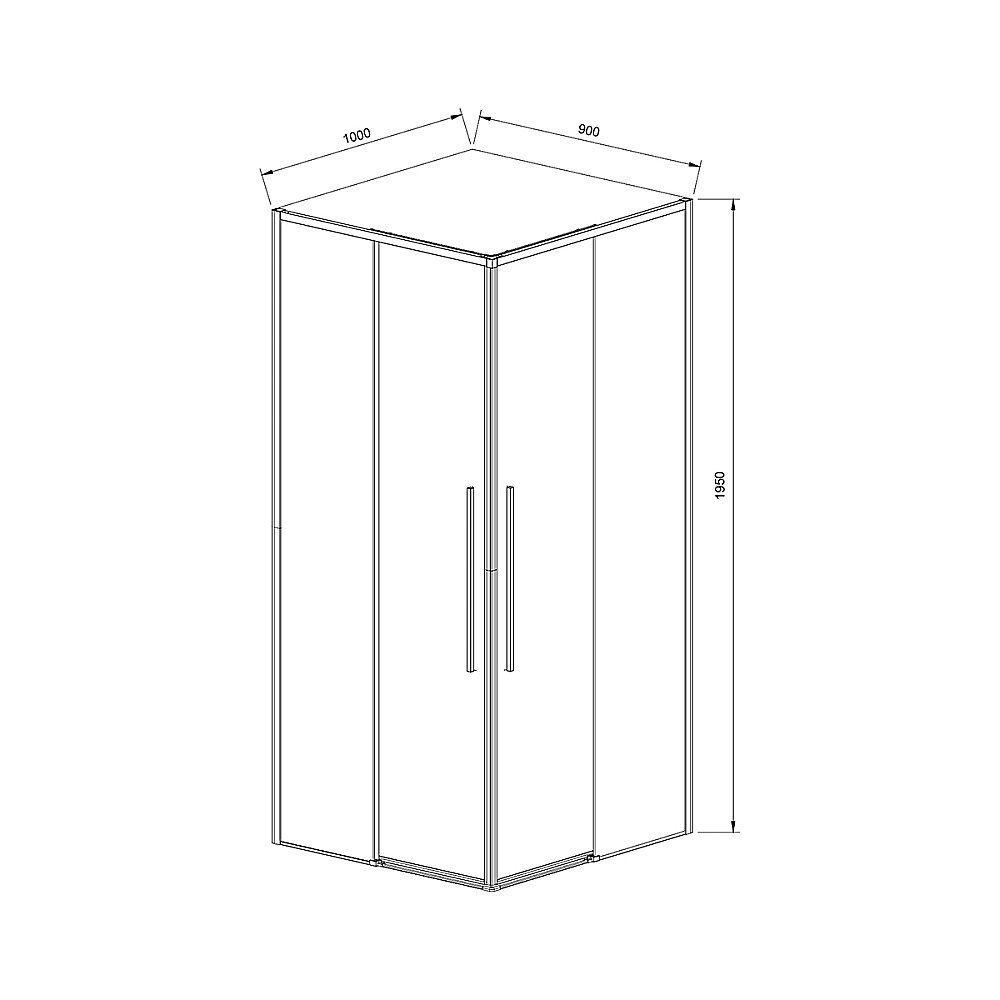 Душевой уголок Vincea Slim-N VSS-4SN9010CLG 100x90 стекло прозрачное/профиль золото брашированное купить в интернет-магазине Sanbest