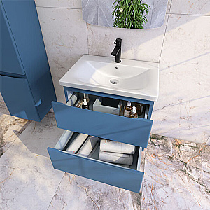 Тумба с раковиной Caprigo Forte 65 два ящика цвет на выбор/эмаль для ванной в интернет-магазине Sanbest