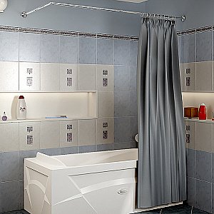 Карниз для ванной комнаты Радомир 200х100 1-12-2-0-0-334 хром купить в интернет-магазине сантехники Sanbest