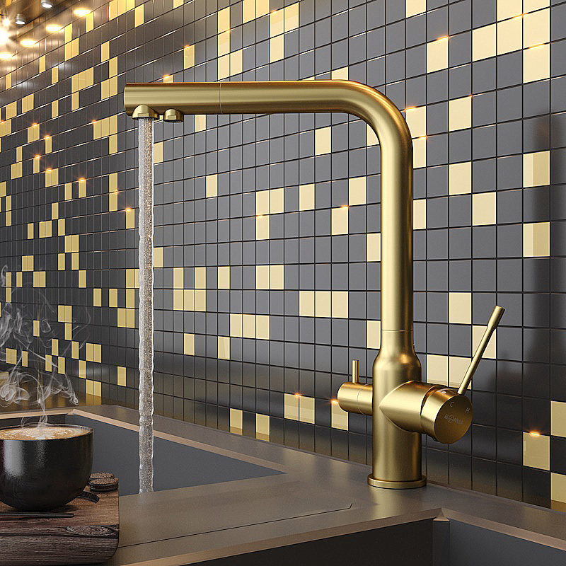 Смеситель для кухни Elghansa 56A5026-MattGold золото матовое купить в интернет-магазине сантехники Sanbest