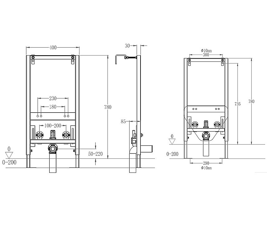 Система инсталляции для биде WONZON & WOGHAND (WW-TI823A) купить в интернет-магазине сантехники Sanbest