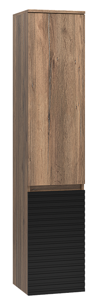 Пенал Brevita Дакота 35 DAK-050350-19/02 черный/темное дерево для ванной в интернет-магазине сантехники Sanbest