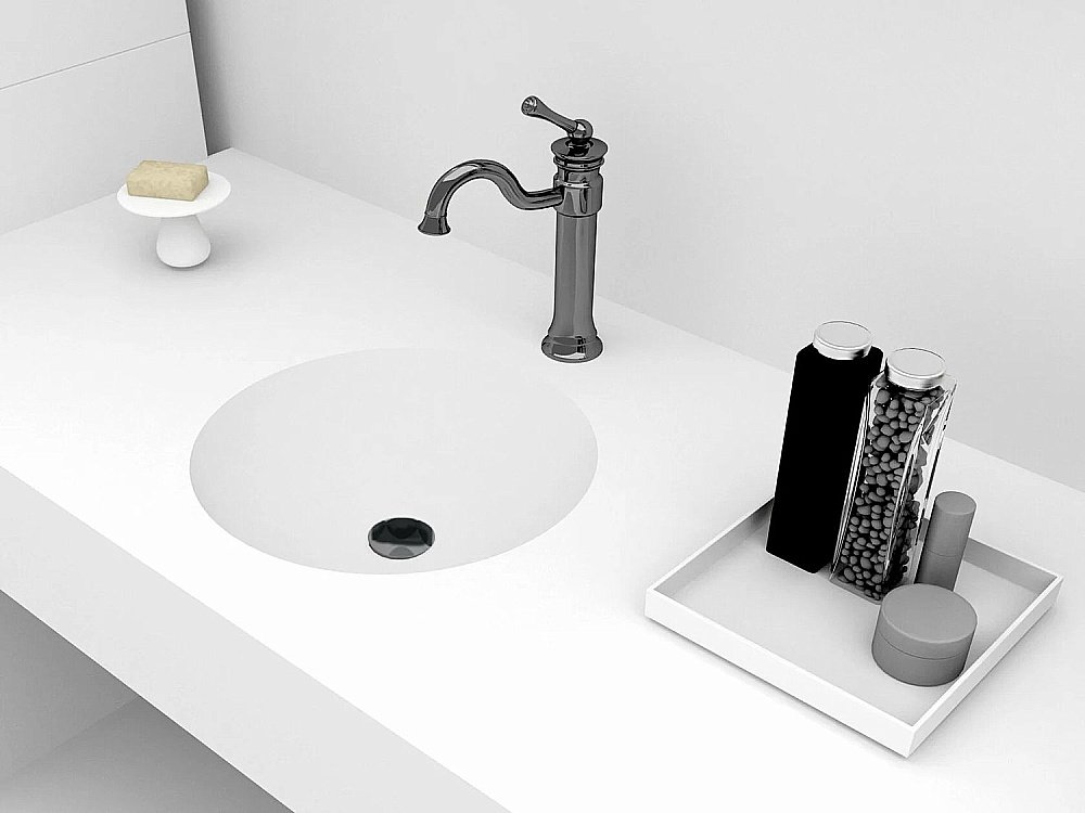 Раковина под столешницу Montebianco NEMI 11102 белая матовая купить в интернет-магазине Sanbest