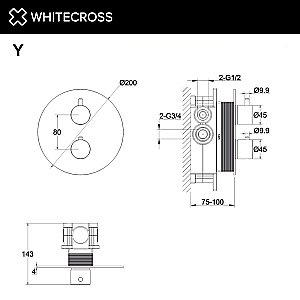 Смеситель для душа WhiteCross Y Y1236BL черный матовый купить в интернет-магазине сантехники Sanbest
