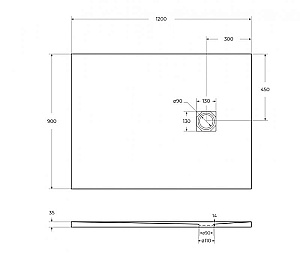 Душевой поддон Belbagno TRAY-MR-UNO-AH-140/90-35-W белый купить в интернет-магазине Sanbest