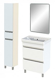 Тумба с раковиной Orange TOPLINE-Lyon TLNF60+RA белая глянец для ванной в интернет-магазине Sanbest