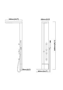 Душевая панель Black&White Gravity GR027 черная/белый купить в интернет-магазине сантехники Sanbest