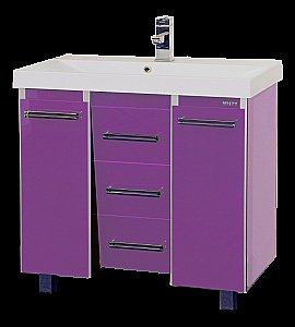 Тумба с раковиной 3 ящ. напольная Misty Джулия Qvatro 105 сиреневая для ванной в интернет-магазине Sanbest